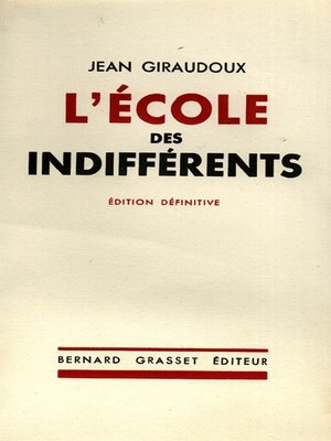cover image of L'école des indifférents